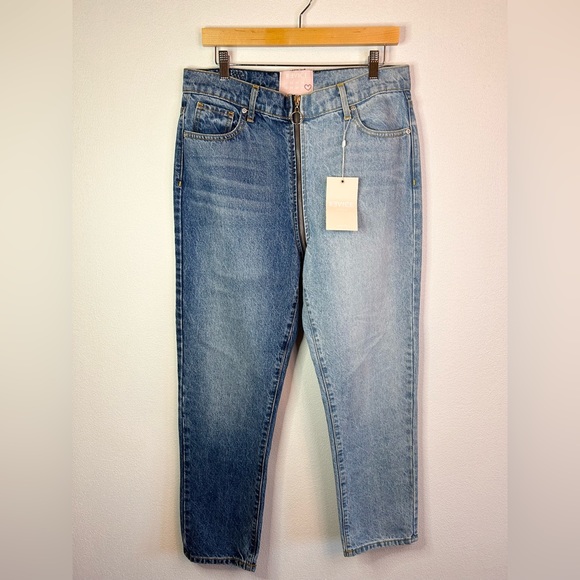 NWT Revice Ying Yang All Around Zipper High Rise Jeans Two Tone 32 - Picture 4 of 14